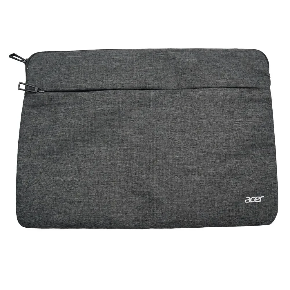 Acer Laptop Electronic Tablet Gray Heathered Sleeve Pocket Zip Closure 16x11.5